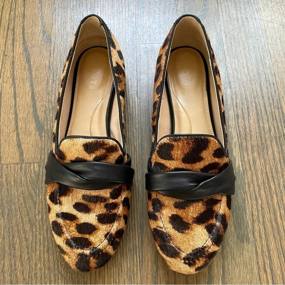 Talbots Ryan Twist Nappa Leather Leopard Calf Hair Loafers Women’s 8 - Picture 10 of 10